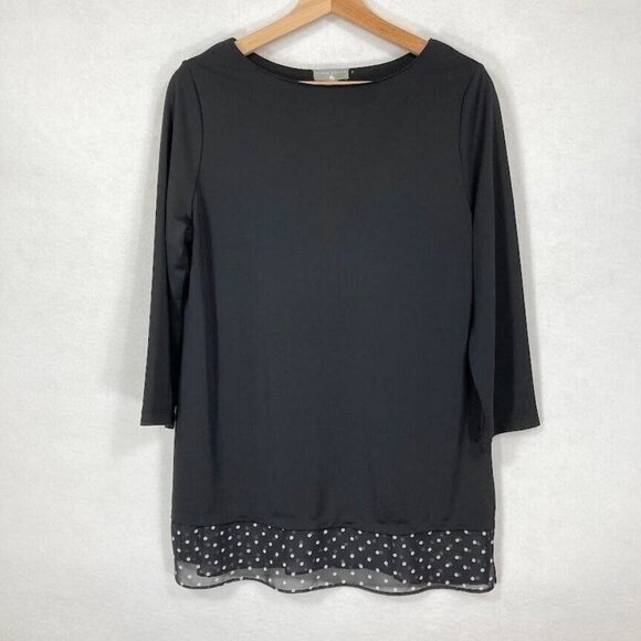 Susan Graver Premier Black Liquid Knit 3/4 Sleeve Tunic Size Small - Picture 1 of 5
